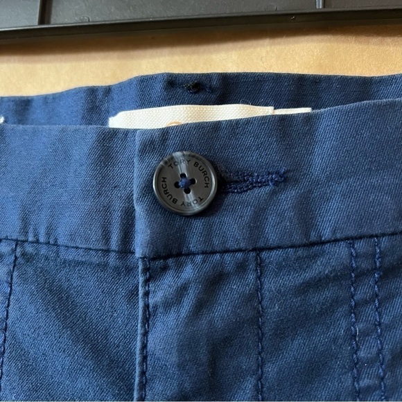 Tory Burch | Fringe Trim Side Stripe Cropped Chino Pants Navy Sea Size 27 - Picture 5 of 15